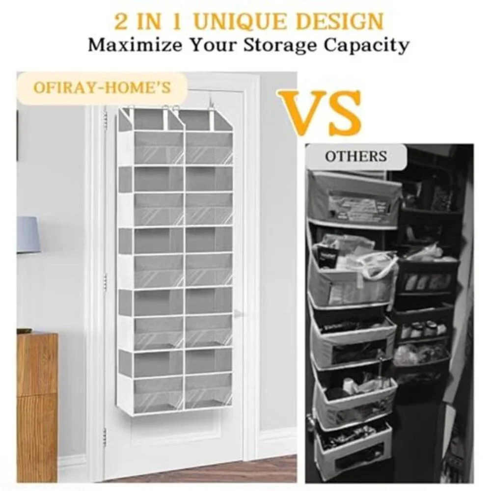 Over Door Organizer 5 Tier Hanging Storage With Mesh Pockets